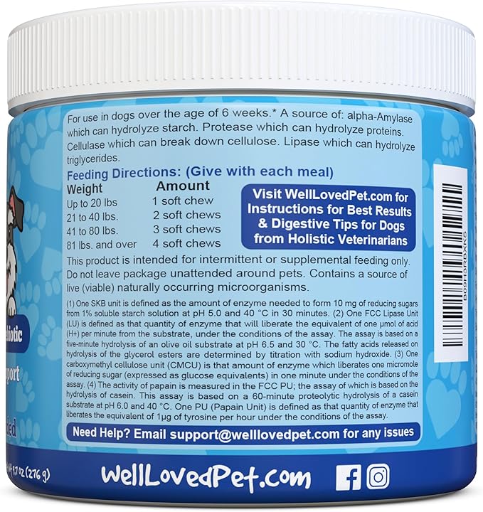 Probiotics for Dogs, Dog Probiotics, Made in USA, Vet Developed for Gut Health, Yeast Balance, Itchy Skin, Diarrhea & Gas Relief, Chews with Prebiotic & Digestive Enzymes, Digestive Support