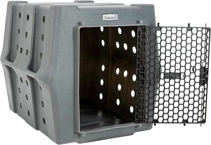 Dakota 283 Canine Rough and Tough Economy Dog Crate w/Removable Two-Way Door - Heavy Duty Outdoor Kennel for Medium Breed Dogs (Dark Granite, Intermediate)