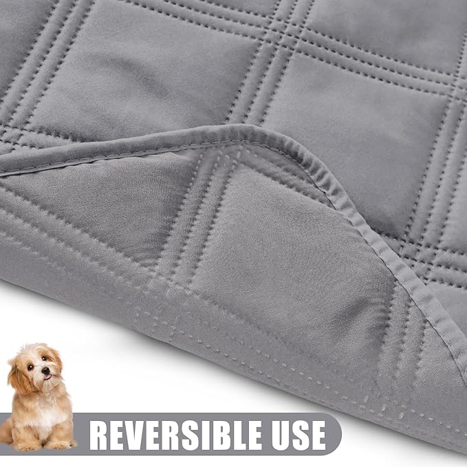 Smiry Waterproof Dog Bed Cover Blanket 30x53, Soft Reversible Pet Blanket, Washable Leakproof Cats Dogs Couch Cover for Sofa, Couch, Furniture, Lattice, Grey/Grey