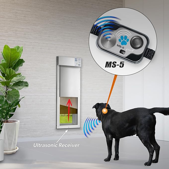 High Tech Pet MS-5 Automatic Pet Door Collar from Brand - Water Resistant - Rugged - Light Weight - Long Life Battery Included - Directional Ultrasonic Signal - USA Customer Service
