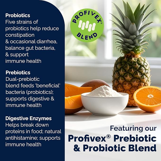 Vetnique Glandex Daily Probiotics for Dogs with Prebiotics to Support Gut Health with Fiber and Digestive Enzymes, Probiotic Chews or Powders (120ct Chews, Bacon Chews)