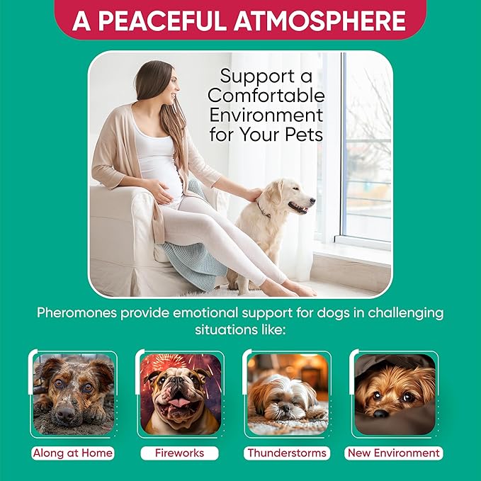 Pheromone Diffuser for Dogs: Advanced Dog Calming Diffuser - Calming Pheromones for Dogs - Dog Appeasing Pheromone - Dog Calming Diffuser for Dog Anxiety Relief, 2 Pack (Mint Blue)