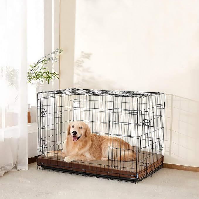 Dog Bed for Medium Dog - Orthopedic Pet Beds with Memory Foam, Waterproof Removable Washable Cover with Non-Slip Bottom, Khaki, 30" L x 20" W x 3" H