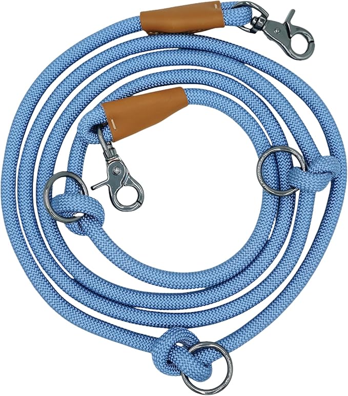 8FT Hands Free Dog Rope Leash, Waist Body Running Leash for Dog Walking (Air Blue, 8FTx10MM)
