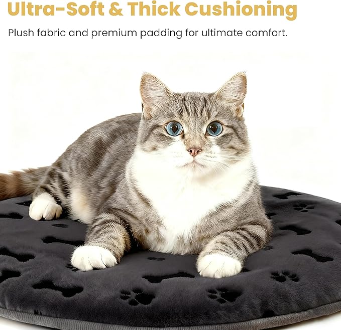 Heated Pet Pad for Dogs and Cats, Waterproof Heating Mat with Chew-Resistant Cord, Constant Warmth for Indoor & Covered Outdoor Use, Multiple Sizes and Colors (Grey, R: 16" × 16" × 1.3")