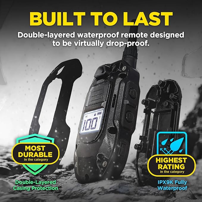 Dogtra 1900X Black Edition E-Collar - 3/4 Mile Range, Dogs 45 lbs+, IPX9K Waterproof, 100 Stimulation Levels, Vibration, Tone, Rechargeable - Ideal for Dog Owners and Professional Trainers