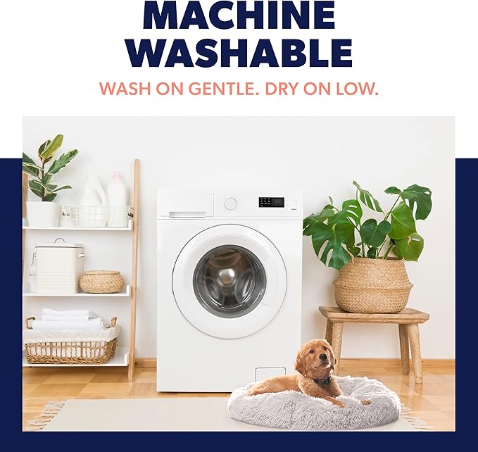 Active Pets Medium Dog Bed, Calming Orthopedic Pet Bedding for Anxiety Relief, Joint Support & Comfort, Washable Dog Furniture, Med 45lbs, Light Grey