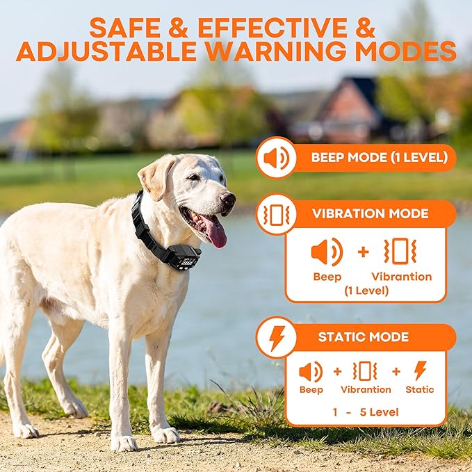 GPS Wireless Dog Fence System: Invisible Fence for Dogs with UBLOX Chip, 4-Zone Progressive Correction & 3 Modes GPS Dog Collar, 25-999 Yards Range, IPX7 Waterproof