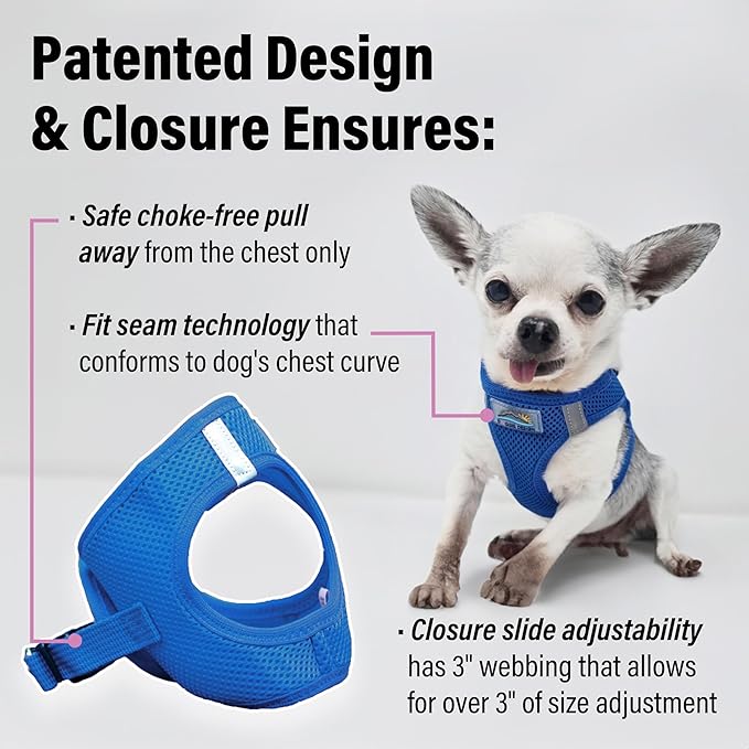 Doggie Design Dog Harness - No Choke Dog Harness, Dog Vest, Mesh Polyester, Pet Harness, Simple Step in and Go Design, Harness for Dog - Cobalt Blue, XS