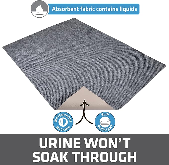 Drymate Jumbo Cat Litter Trapping Mat, (Ridged Design), Traps Litter & Mess from Box, Soft on Kitty Paws, Absorbent, Waterproof, Urine-Proof, Machine Washable, Durable, (USA Made) (36" x 47")