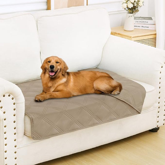 Smiry Waterproof Dog Bed Cover Blanket 30x53, Soft Reversible Pet Blanket, Washable Leakproof Cats Dogs Couch Cover for Sofa, Couch, Furniture, Lattice, Taupe/Taupe