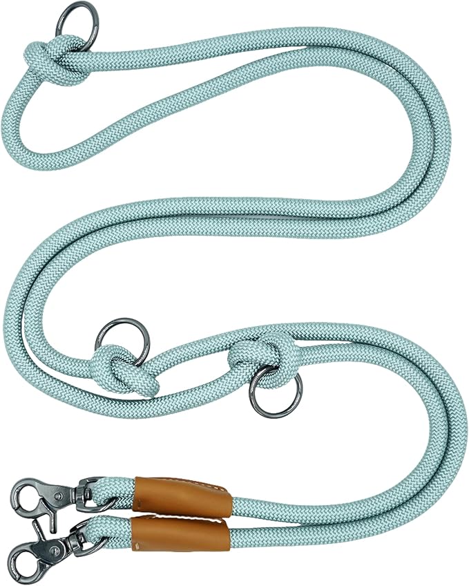 8FT Hands Free Dog Rope Leash, Waist Body Running Leash for Dog Walking (Harbor Gray, 8FTx10MM)