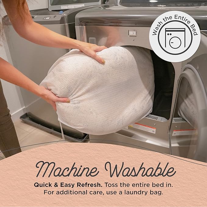 Best Friends by Sheri Original Calming Donut Dog and Cat Bed, Shag Faux Fur, Dusty Rose, (23in x 23in) - Anxiety Relief for Pets Up to 25 lbs