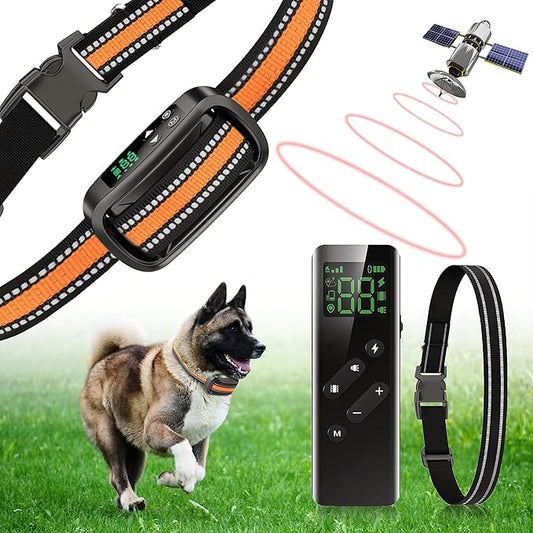 Homrich 2 in1 GPS Wireless Dog Fence, Electric Dog Fence, IPX7 Waterproof Pet Containment and Behavior Training GPS Dog Collar System for Dogs Over 8 Lbs Portable Outdoor Use (Upgraded M10 Chip)
