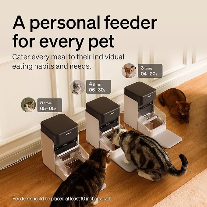 PETLIBRO RFID Automatic Cat Feeder, Collar Sensor-Activated Personalized Meals, Cats Recognition & Diet Tracking for Multi-Pet Homes and Different Diets, 5G&2.4G Wi-Fi Programmable Cat Food Dispenser