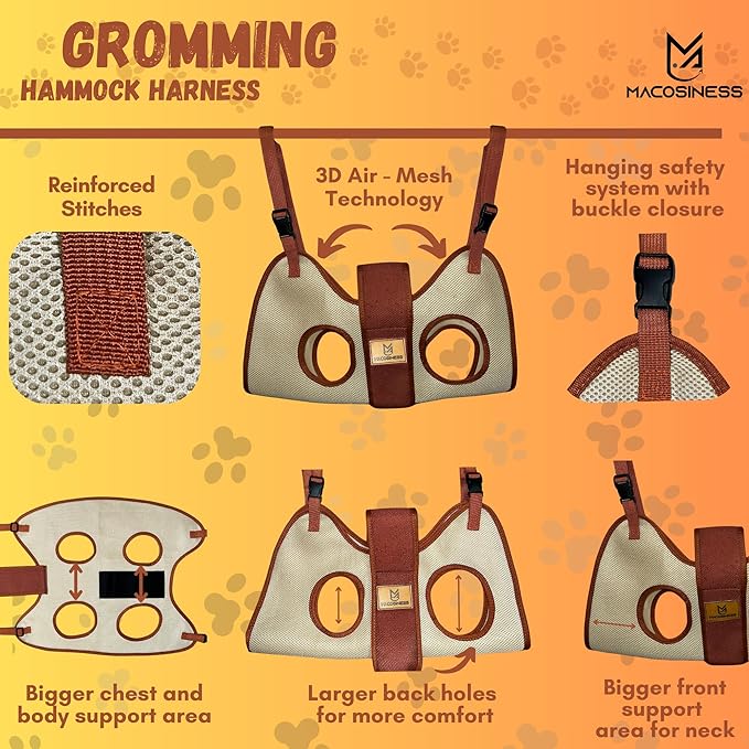 2025 2-in-1 Dog Grooming Hammock, Dog Sling, Dog Restraint for Nail Clipping, Dog Carrying Sling, Dog Hanging Harness for Nail Trimming, Small Dog Carrier Sling, Grooming Hammock, Dog Pouch Carrier