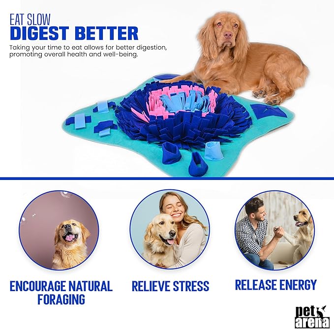PET ARENA Snuffle Mat for Dogs Large Breed, Cats - 25" x 25’’ Enrichment Toys for Large Snuffle Mat Dogs Encourages Natural Foraging Skills and Stress Relief for Size Small/Medium/Large Dog