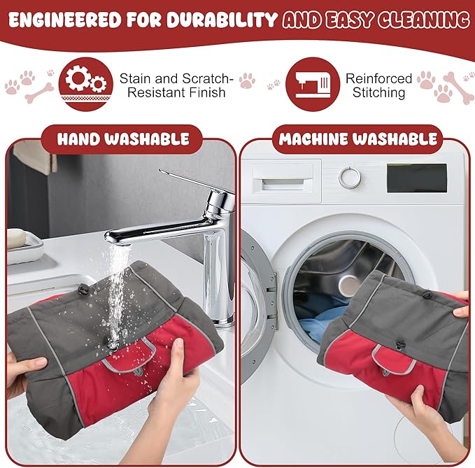 Dog Raincoat, Waterproof Dog Coat with Reflective Straps, Leash Hole & Polar Fleece Lining, Winter Snow Rain Coat for Small, Medium & Large Dogs, Warm, Windproof Vest Jackets