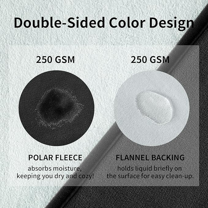 QiyI Waterproof Blanket for Bed King Size, Washable Reversible Bed Cover, Large Leakproof Stain-Resistant Furniture Protector for Travel & Camping, 80"x90", Black/Light Grey