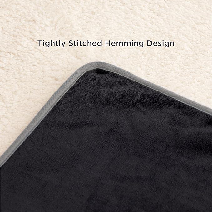 Bedsure Cat Blanket for Indoor Cats - Waterproof Calming Cat Blankets for Couch Bed Protection, Sherpa Fleece Pet Blanket, Soft Plush Reversible Throw Furniture Protector, 60"x50", Black