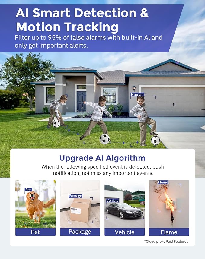 Hugolog 2K Light Bulb Security Cameras Wireless Outdoor-2.4GHz Cameras for Home Security Indoor with AI Motion Detection,Clear Color Night Vision,360°Auto Tracking,Siren Alarm,24/7 Recording