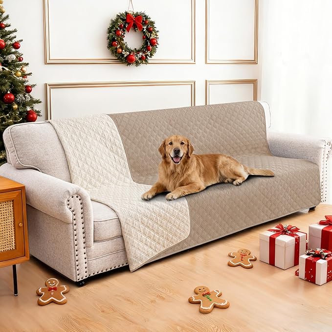 Waterproof Couch Covers for Pets, Waterproof Dog Bed Cover, Anti-Slip Soft Dog Blankets, Couch Cover for Dogs Washable, Pet Blanket for Puppy Large Dogs Cat (68x82 Inch, Khaki)