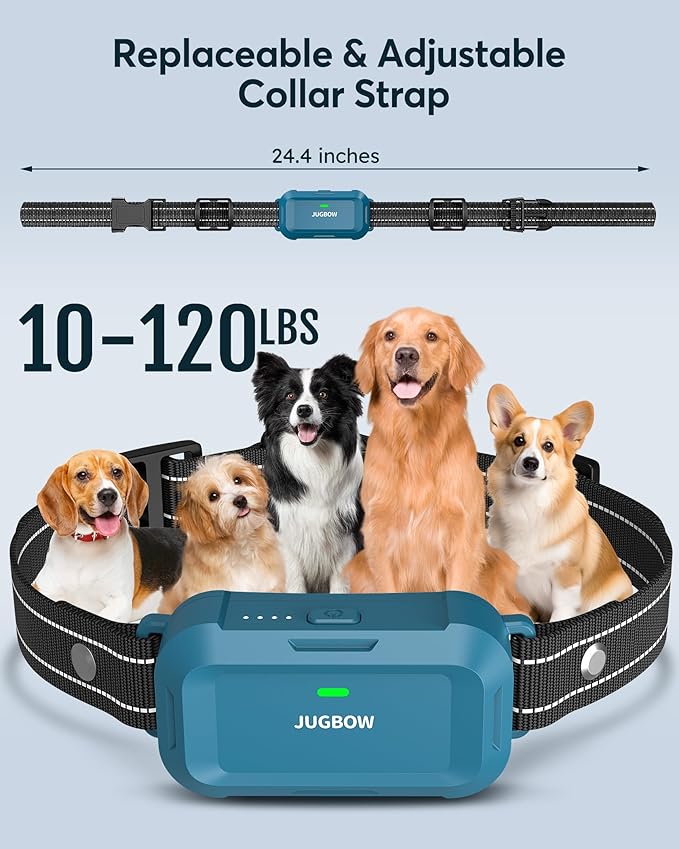 Jugbow Dog Shock Collar - 4200FT Dog Training Collar with Remote, IPX8 Waterproof Electric Collar with 4 Training Modes, Security Lock, Rechargeable e-Collar for Dogs 10-120lbs