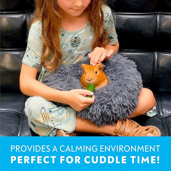 Paw Inspired Furr-O Burrowing Pet Bed with Zip-On Spandex and Fleece Bottoms for Guinea Pigs and Other Small Animals, Cozy Carrier, Hideout Enrichment Toy, Cage Accessories (Beige)