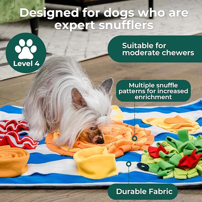 Snuffle Mat for Dogs, X-Large Dog Snuffle Mat 27” x 27”, Plush Enrichment Toy Slow Feeder, Puppy Puzzle to Keep Them Busy, Machine Washable, All Dog Sizes
