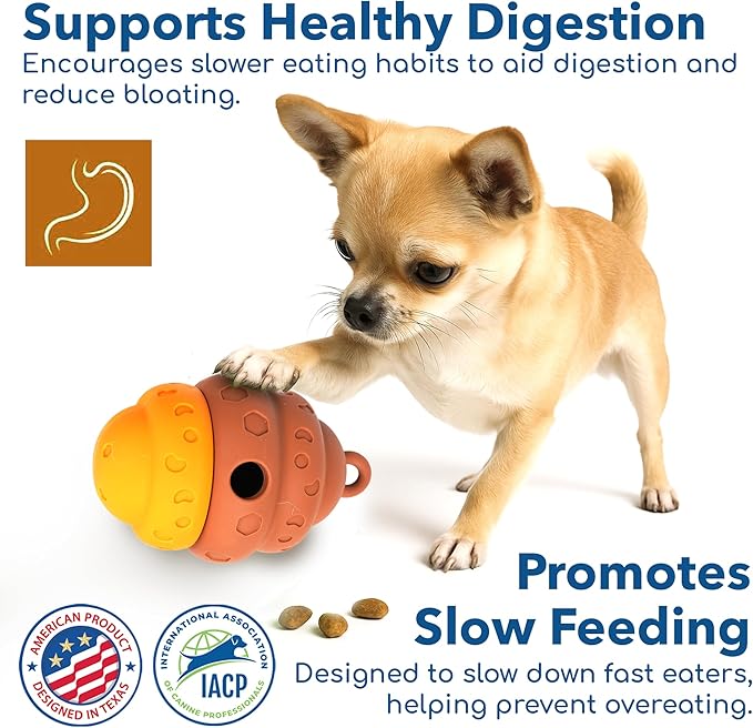 Race&Herd Dog Puzzle Toy, Dog Treat Toy for Enrichment, Treat Dispensing Toys for Mental Stimulation, Feeder Topple Toy, Food Puzzle Feeder and Puppy Treat Dispenser for Boredom Relief