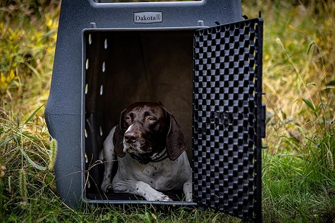 Dakota 283 Canine Rough and Tough Economy Dog Crate w/Removable Two-Way Door - Heavy Duty Outdoor Kennel for Medium Breed Dogs (Dark Granite, Intermediate)