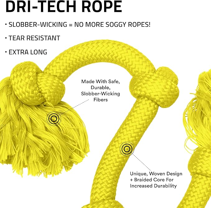 Playology Rope Toys for Dogs | Tug of War Dog Toy for Aggressive Chewers | Chicken Scented Dog Toys | Mega Rope Toy for Interactive Play