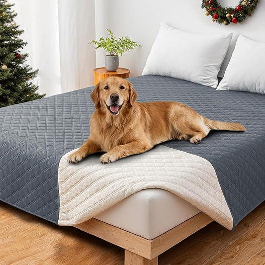 Waterproof Dog Bed Cover, Non-Slip Dog Blanket for Couch, Couch Covers for Dogs Washable, Pet Blanket for Furniture, Pet Bed Mat for Sofa, Car, Pet Supplies (82x120 Inch, Dark Grey)