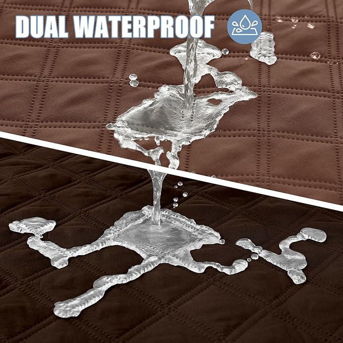 Smiry Waterproof Dog Bed Cover Pet Blanket, Soft Washable Dog Blanket for Furniture Bed Couch Sofa Reversible, Checkered (30"x53", Brown/Chocolate)