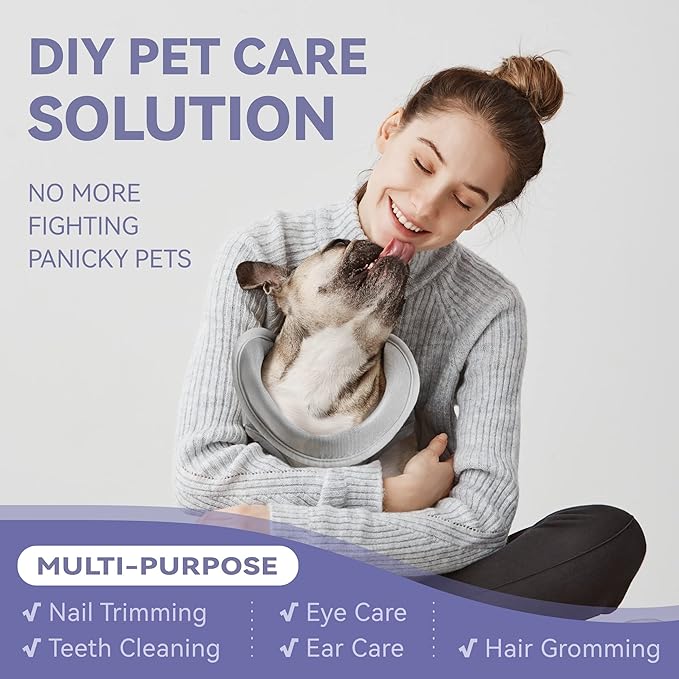 Dog Grooming Hammock Harness for Dogs & Cats with Pet Nail Clipper Trimmer - Cat Hanger Sling for Trimming Clipping Nails- Dog Hammock Restraint Bag for Small Medium Large pet （ Purple L）