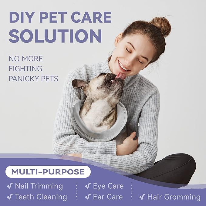 Dog Grooming Hammock Harness for Dogs & Cats with Pet Nail Clipper Trimmer - Cat Hanger Sling for Trimming Clipping Nails- Dog Hammock Restraint Bag for Small Medium Large pet （ Grey XL ）