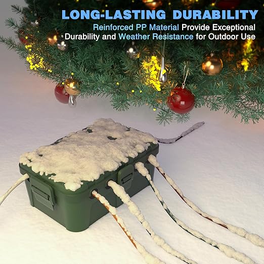 Flemoon IP54 Waterproof Electrical Box, Outdoor Plug Cover Weatherproof, for Outdoor Outlet, Timer, Extension Cord, Power Strip, String Light, Green