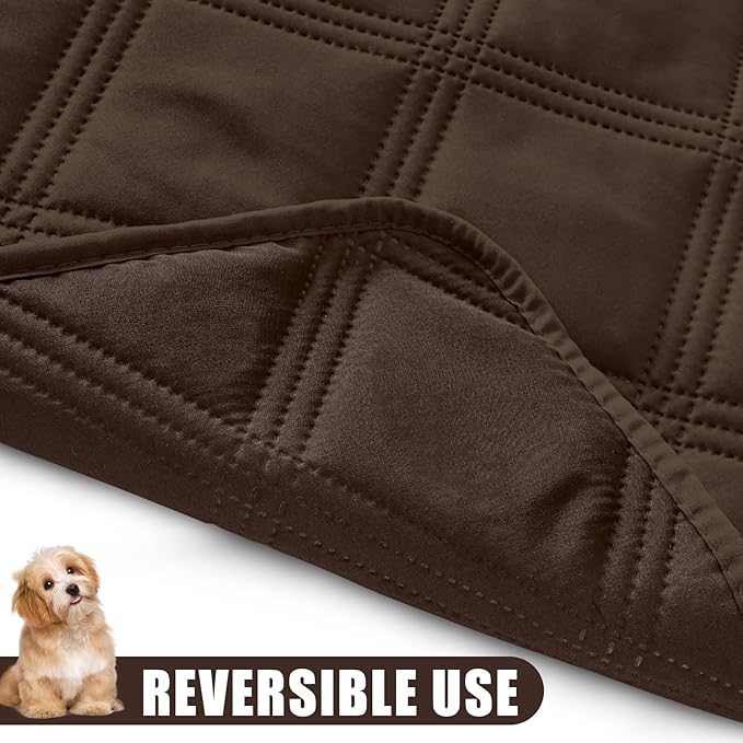 Smiry Waterproof Dog Bed Cover Blanket 30x70, Soft Reversible Pet Blanket, Washable Leakproof Cats Dogs Couch Cover for Sofa, Couch, Furniture, Lattice, Chocolate/Chocolate