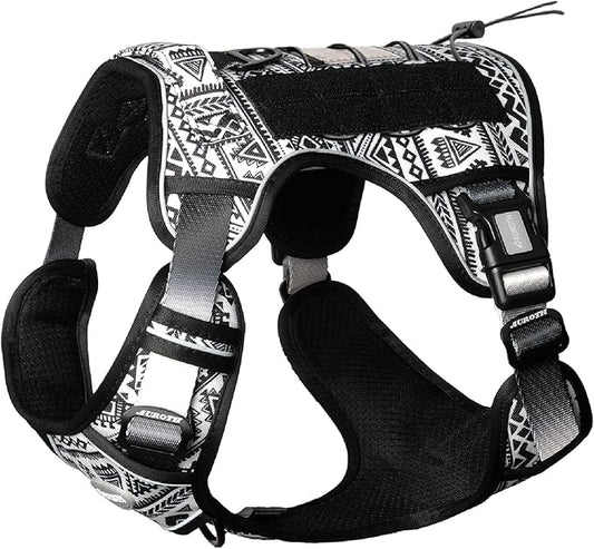 AUROTH Tactical Dog Harness for Large Dogs No Pull Adjustable Pet Harness Reflective K12 Working Training Easy Control Pet Vest Military Service Dog Harnesses