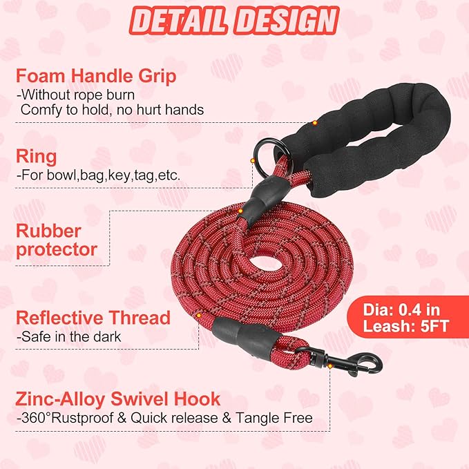 BEAUTYZOO Step in Dog Harness and Leash Set,Reflective Dog Harness No Pull No Choke Puppy Harness for Small Medium Large Dogs Cats,Soft Padded Mesh Vest Harnesses for Girl and Boy,Valentine's Day S