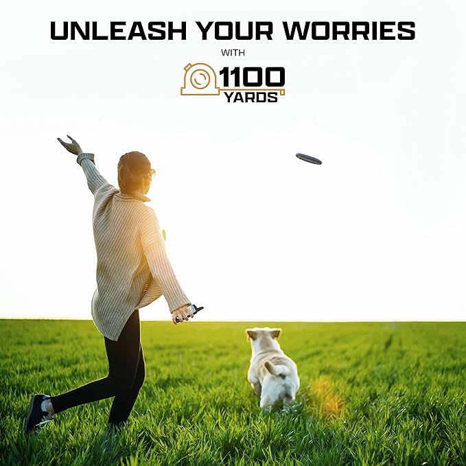 INVIROX Dog Training Collar with Remote [Spark K9] 1100 Yard Range, 124 Levels of Control, Beep, Vibration & E-Stim Modes, IP67 Waterproof E Collar for Dogs Training