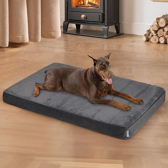 Dog Bed for XX Large Dog - Orthopedic Pet Beds with Memory Foam, Waterproof Removable Washable Cover with Non-Slip Bottom, Grey, 47" L x 29" W x 3" H