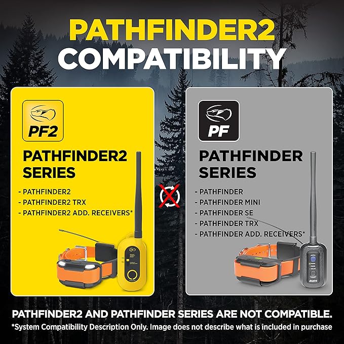 Dogtra Pathfinder 2 GPS Tracker e Collar + Titanium Contact Points 1" | 9 Mile, LED Light, No Monthly Fees, Waterproof, Smartwatch Control, Satellite Tracking, Multiple Dogs, Smartphone Required