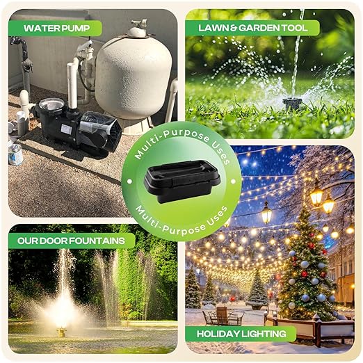 Sockitbox Original Outdoor Electric Box Waterproof - Small Outdoor Extention Cord Cover with 6 Cable Entry Waterproof Enclosure for Power Strips, Plugs, Timers, Lights - Black