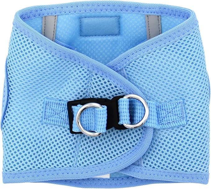 Doggie Design No Choke Dog Harness - Simple Step-in and Go Dog Vest for Small, Medium, and Large Breeds - Breathable Mesh Polyester Pet Harness - Light Blue - 2XL