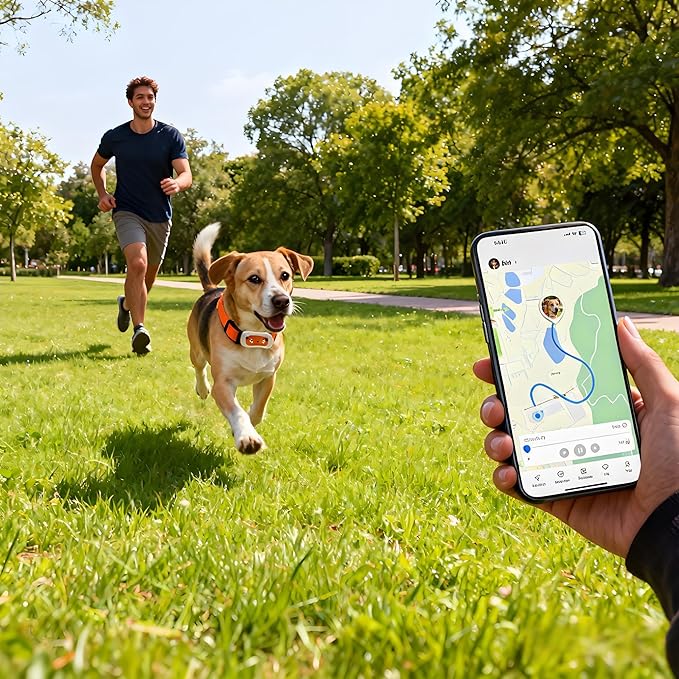 Smart Dog GPS Tracker,Live Pet Tracker with Virtual Fence Dog Collar with App,Smart Alerts,Collar-Compatible,4G Built-in SIM,iOS & Android