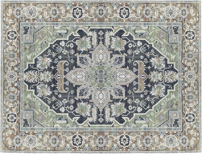 Lovewag Cat Litter Mat 2 Pack - Large 36x48 Machine Washable Easy Clean Non-Slip Waterproof Trapping Mats for Cats - (Sage Forest)