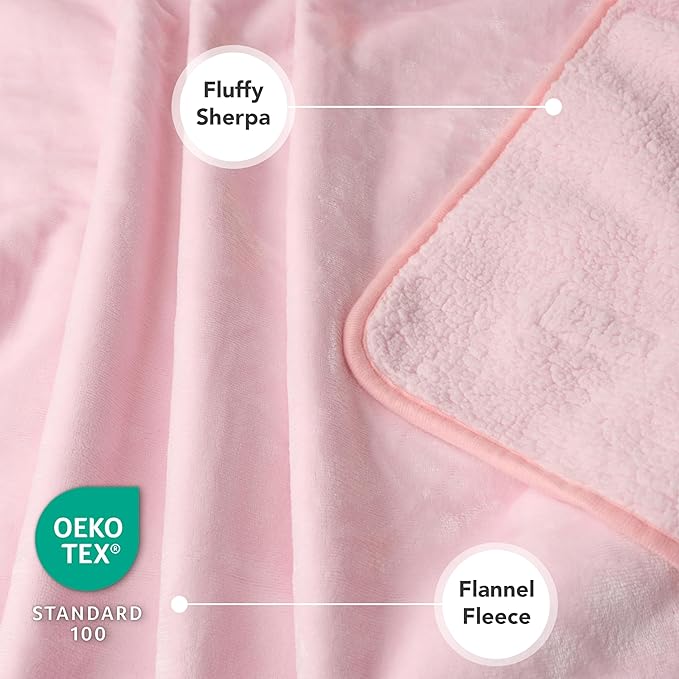 PetAmi Waterproof Dog Blanket for Small Medium Dogs, Pee Proof Pet Blanket for Couch Bed, Reversible Water Proof Blanket for Puppy Indoor Cat, Soft Dog Fleece Blankets Washable, 24x32 Pink