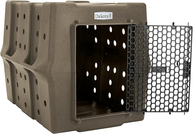 Dakota 283 Canine Rough and Tough Economy Dog Crate w/Removable Two-Way Door - Heavy Duty Outdoor Kennel for Large Breed Dogs (Coyote Granite, Large)