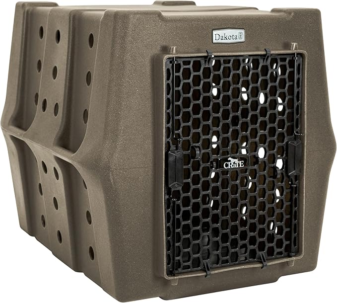 Dakota 283 Canine Rough and Tough Economy Dog Crate w/ Removable Two-Way Door - Heavy Duty Outdoor Kennel for Medium Breed Dogs (Coyote Granite, Intermediate)